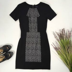 French Connection | Black White Sheath Dress Lace
